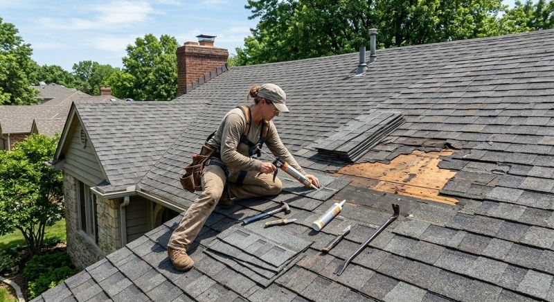 Hip Roof Shingle Repair in Kankakee County, IL