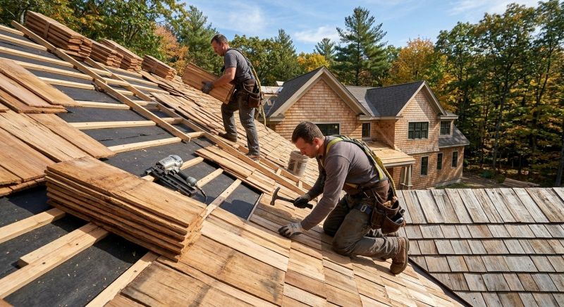 Natural Wood Roof Installation in Kankakee County, IL