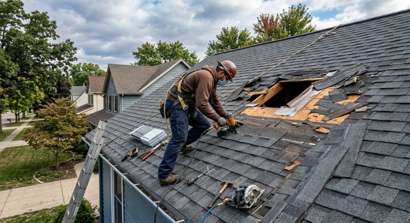 Roof Damage Restoration in Manhattan, IL