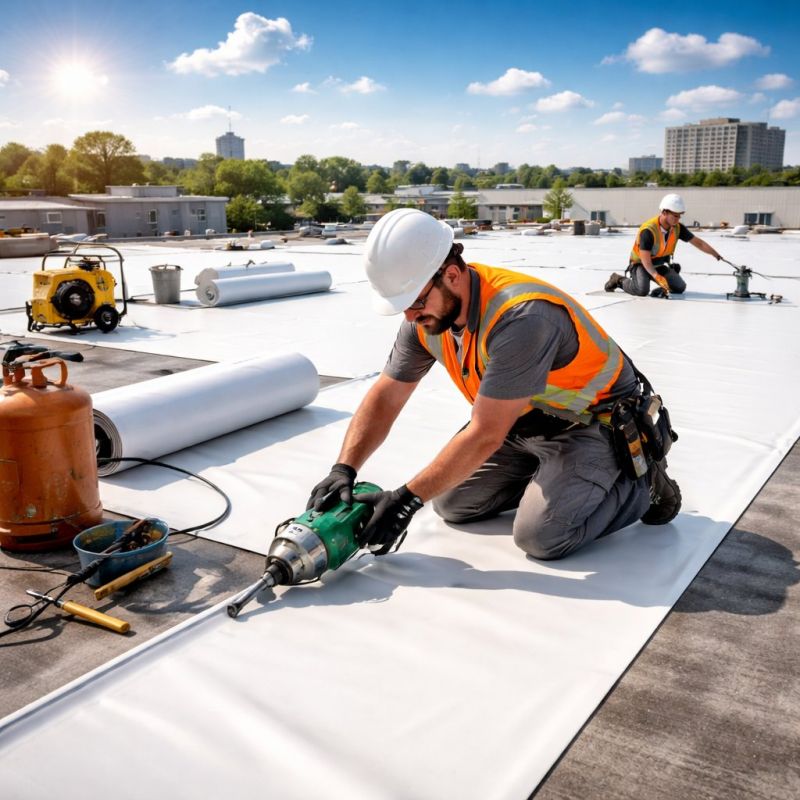Single Ply Roof Installation in Iroquois County, IL