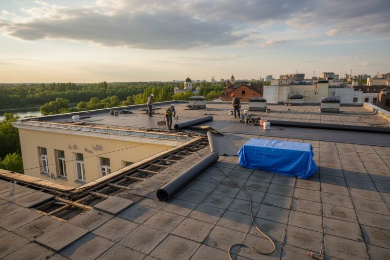 Single Ply Roof Replacement in Gilman, IL