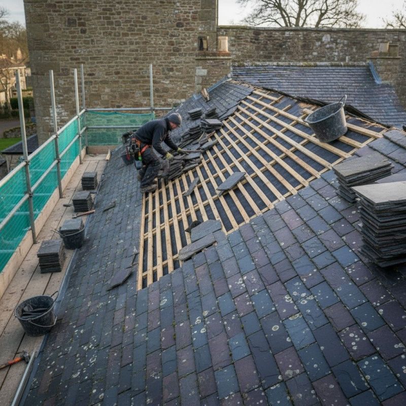 Slate Roof Replacement in Morocco, IN