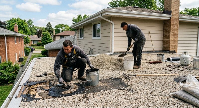 Tar And Gravel Roof Repair in Kankakee County, IL